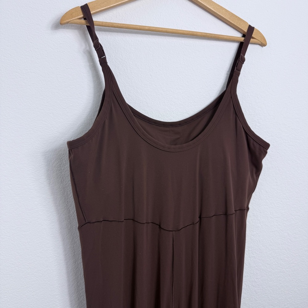 Aerie Offline Brown Flare Leg Jumpsuit Adjustable Spaghetti Straps Stretch - Picture 6 of 9